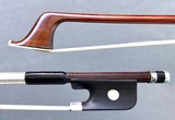 French Dominique Peccatte cello bow, Raffin Certificate, silver mounted, grafted under grip 71.2 g. | Metzler Violins