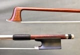 H.R. PFRETZSCHNER round, silver-mounted  violin bow, ca 1900, with newer button, GERMANY