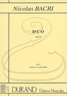 HAL LEONARD Bacri: Duo, Op.25 (violin & cello) Editions Durand