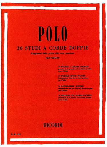 RICORDI Polo: 30 Double Chord Studies (violin) Ricordi