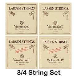 Larsen Larsen cello string set, medium, fractional sizes,