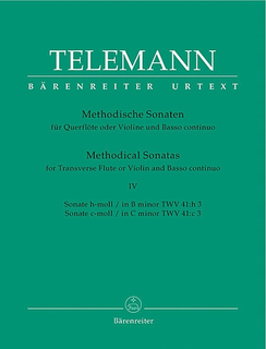 Barenreiter Telemann: Twelve Methodical Sonatas, Vol.4 B & C minor (violin & piano, cello) Barenreiter
