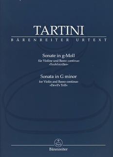 Barenreiter Tartini (Pavanello): (score/parts) Sonata in G minor, ''Devil's Trill'' - URTEXT (violin & basso continuo) Barenreiter