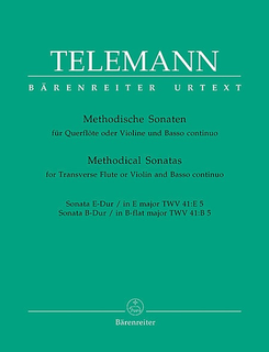 Barenreiter Telemann: Twelve Methodical Sonatas, Vol.5 E & Bb major (violin & piano, cello) Barenreiter