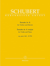 Barenreiter Schubert, Franz (Wirth).: Sonata in A D574 (violin & piano) Barenreiter Urtext