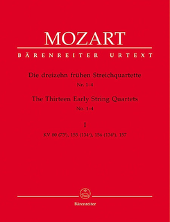 Barenreiter Mozart, W.A. (Fuessl): Thirteen Early String Quartets, Vol. 1 - No. 1-4, Barenreiter Urtext