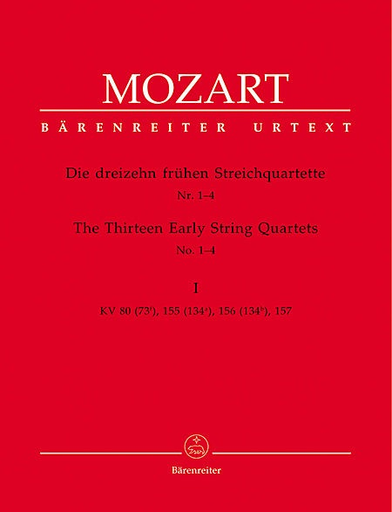 Barenreiter Mozart, W.A. (Fuessl): Thirteen Early String Quartets, Vol. 1 - No. 1-4, Barenreiter Urtext