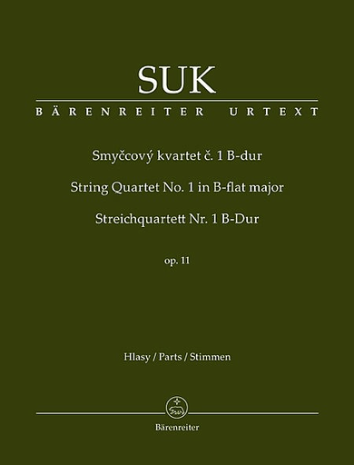 Barenreiter Suk, Josef: String Quartet No. 1 in Bb major, Op. 11 (set of parts) Barenreiter