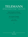 Barenreiter Telemann, G.P. (Hausswald): 6 Canonic Sonatas #1-3, Vol. 1, (2 Violins) Barenreiter