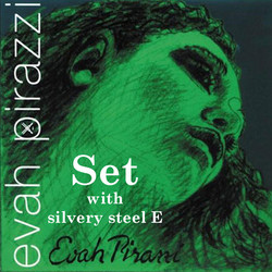 Pirastro EVAH PIRAZZI violin medium string SET with silvery steel E,
