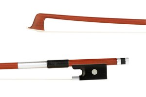 Student unbranded 4/4 Brazilwood half-lined student violin bow, nickel