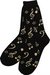 Black socks with gold note pattern (unisex size 6-12)