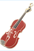 AIM Gifts Violin Keychain - Polished Brass/Enamel (Burgundy)