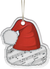 AIM Gifts Ornament, Santa hat with music, and mirror finish on back