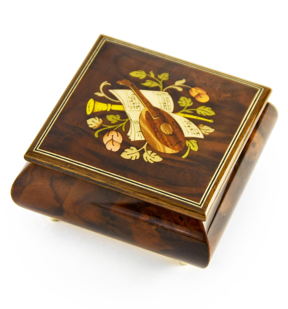 Sorrento Inlaid Wood Playing Card Box