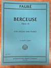 International Music Company Faure (Morganstern): Berceuse, opus 16 (cello and piano) IMC