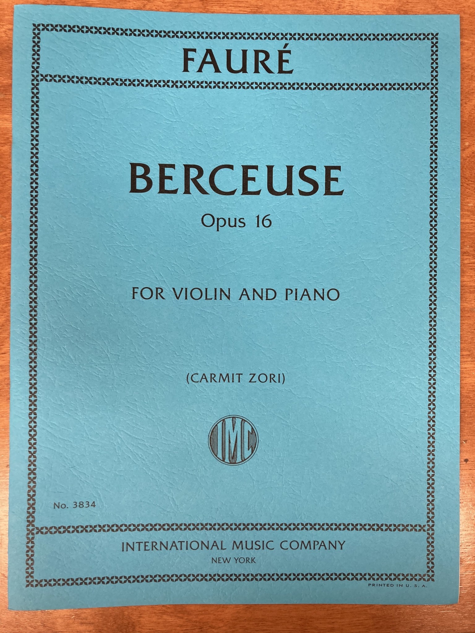 International Music Company Faure (Morganstern): Berceuse, opus 16 (cello and piano) IMC