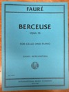 International Music Company Faure (Morganstern): Berceuse, opus 16 (cello and piano) IMC