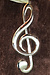 AIM Gifts G-Clef (treble-clef) Ornament - Gold plated, 5"