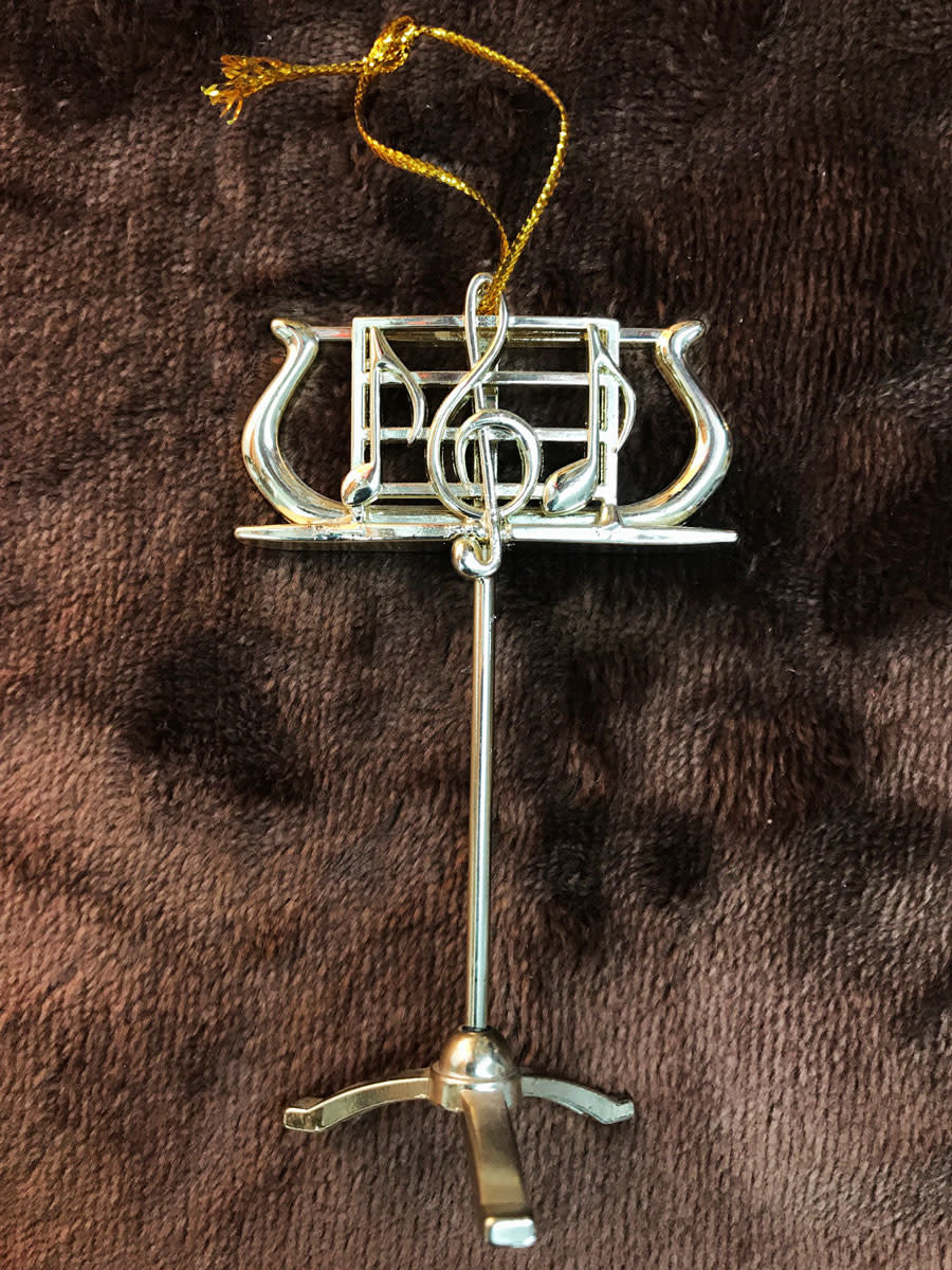 AIM Gifts Music Stand Ornament - Gold plated, 4"
