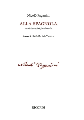 RICORDI Paganini: Alla spagnola (violin) Ricordi