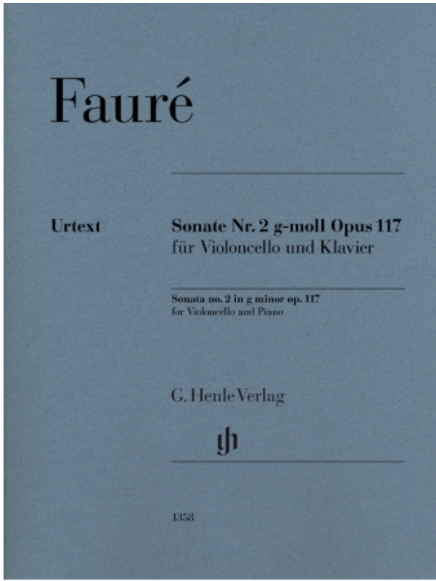 Faure (Kolb): Cello Sonata No. 2 in G Minor, Op. 117 (cello and piano) Henle