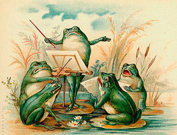 Madame Treacle Note Card with Frog Quartet