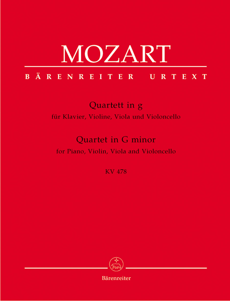 Barenreiter Mozart, W.A. (Federhofer): Piano Quartet in G minor, KV478 - URTEXT (piano quartet) Barenreiter