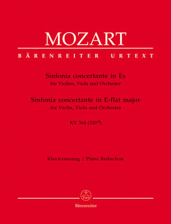 Barenreiter Mozart, W.A. (Mahling): Sinfonia Concertante in Eb Major, K.364 (violin, viola, and piano) Barenreiter Urtext