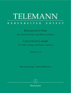 Barenreiter Telemann, G.P. (Hirschmann): Concerto in G Major (viola & piano) Barenreiter