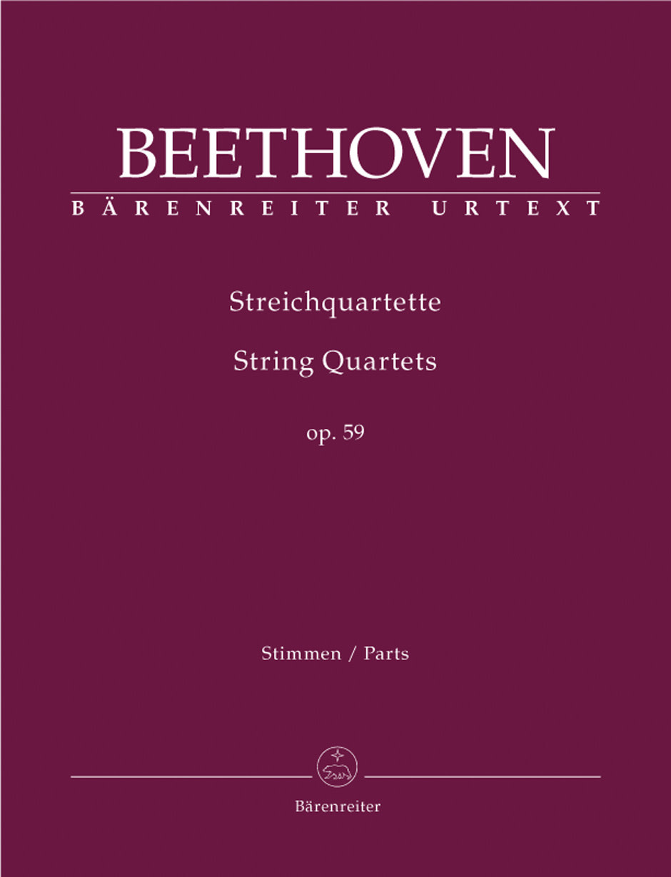 Barenreiter Beethoven (Del Mar): String Quartets, Op. 59 - URTEXT (string quartet parts) Barenreiter