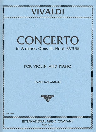 International Music Company Vivaldi (Galamian): Concerto in A minor, Op.3, No.6, RV356 (violin & piano) IMC