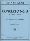International Music Company Saint-Saens: Concerto No. 3 in B minor, Opus 61 for violin and piano