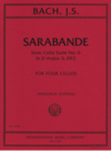 International Music Company Bach (Zlotkin): Sarabande from Cello Suite No. 6 in D major, S. 1012 (four cellos) IMC