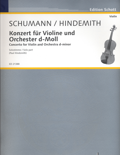 HAL LEONARD Schumann/Hindemith: Concert for Violin D minor (violin and piano)