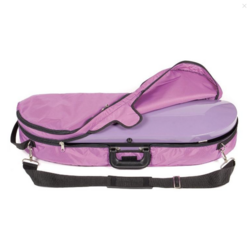 Bobelock Bobelock Fiberglass Moon-Shaped violin case with padded cover, Pink / Gray