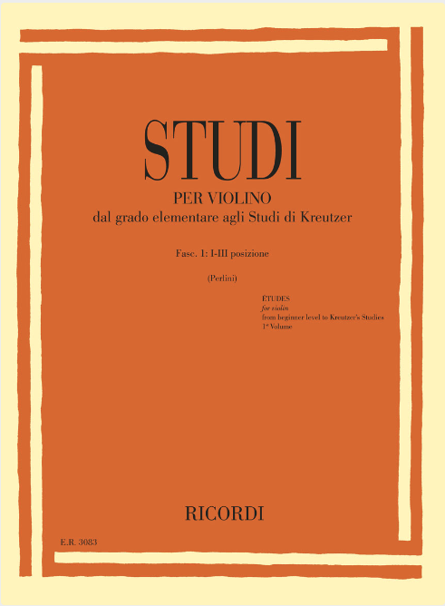 RICORDI Perlini: Studies for Violin Vol 1: I-III Positions from Elementary to Kreutzer Studies (violin) RICORDI