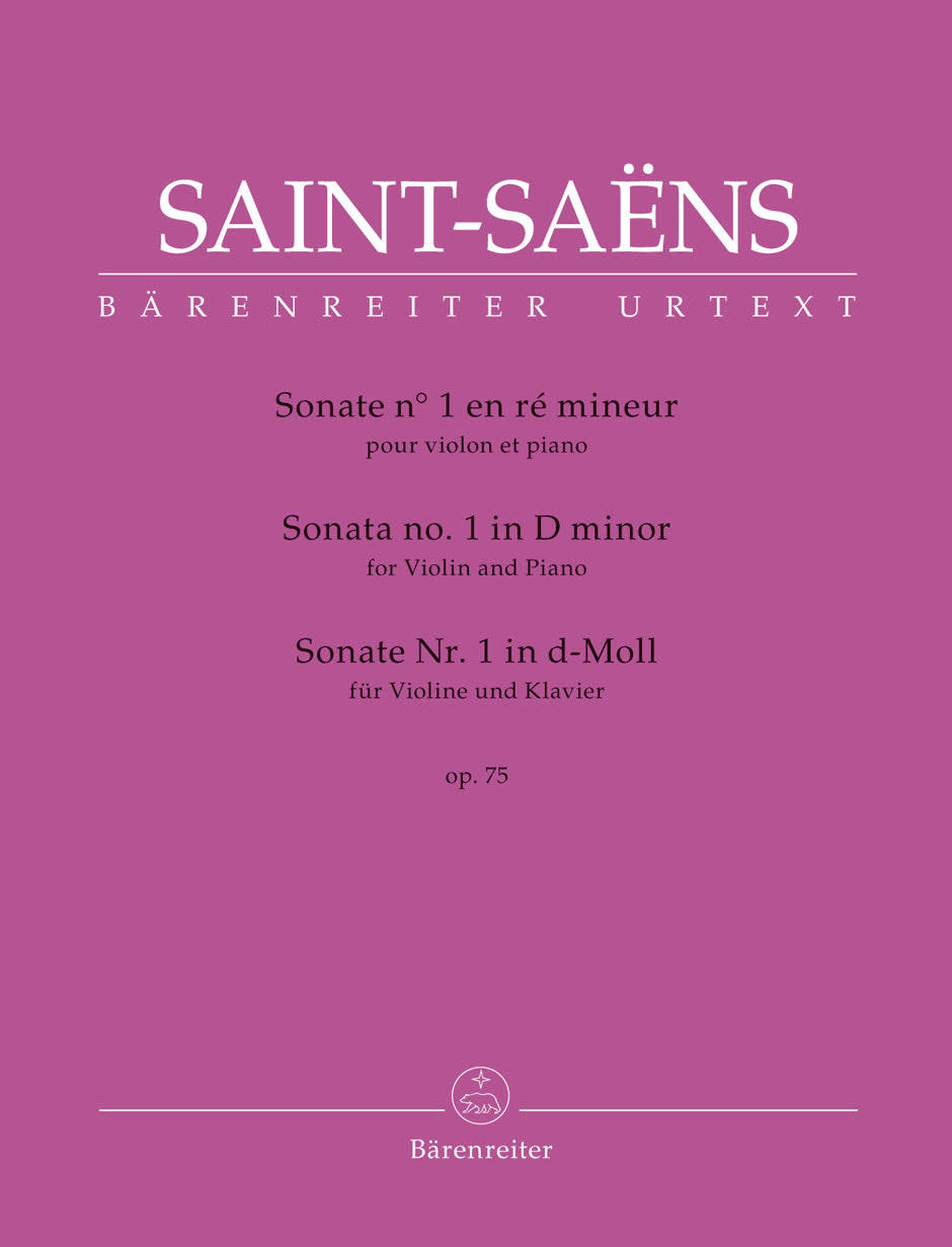 Barenreiter Saint-Saens, Camille (Guilloux and Medicic): Sonata No. 1 in D minor, op. 75, violin & piano, Barenreiter Urtext