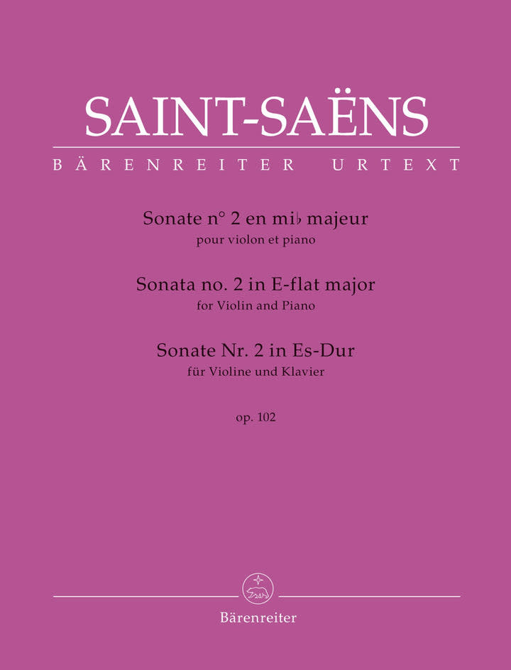 Barenreiter Saint-Saens, Camille (Guilloux and Medicis): Sonata No. 2 in E-flat major, op. 102, violin & piano, Barenreiter Urtext