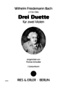 Ries & Erler Bach WF: Drei Duette (two violas) RE