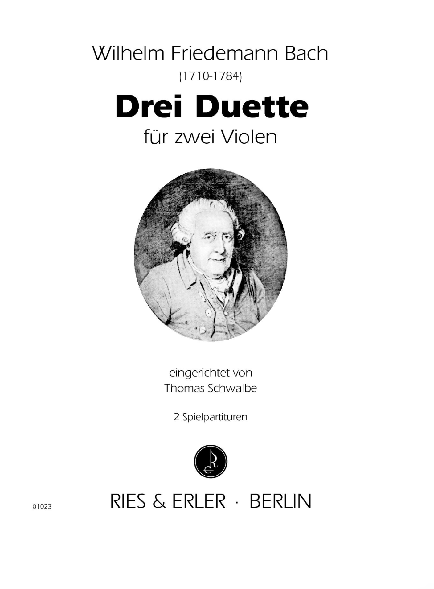 Ries & Erler Bach WF: Drei Duette (two violas) RE