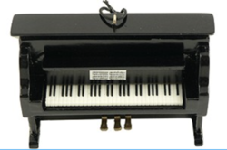 AIM Gifts Black upright piano ornament 3.5"