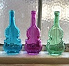 Glass Violin Bottle, 10" - Assorted Colors (Pink, Blue, or Green)