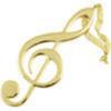 AIM Gifts G-Clef (treble-clef) Ornament - Gold plated, 5"