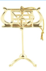 AIM Gifts Music Stand Ornament - Gold plated, 4"
