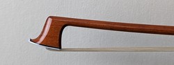 Jesse BERNDT pernambuco violin bow, ebony/silver, plain frog, Minneapolis, MN, USA 60.1g