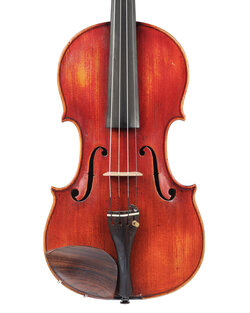 European Aloysius Azzola labeled red European violin, revarnished, ca 1930