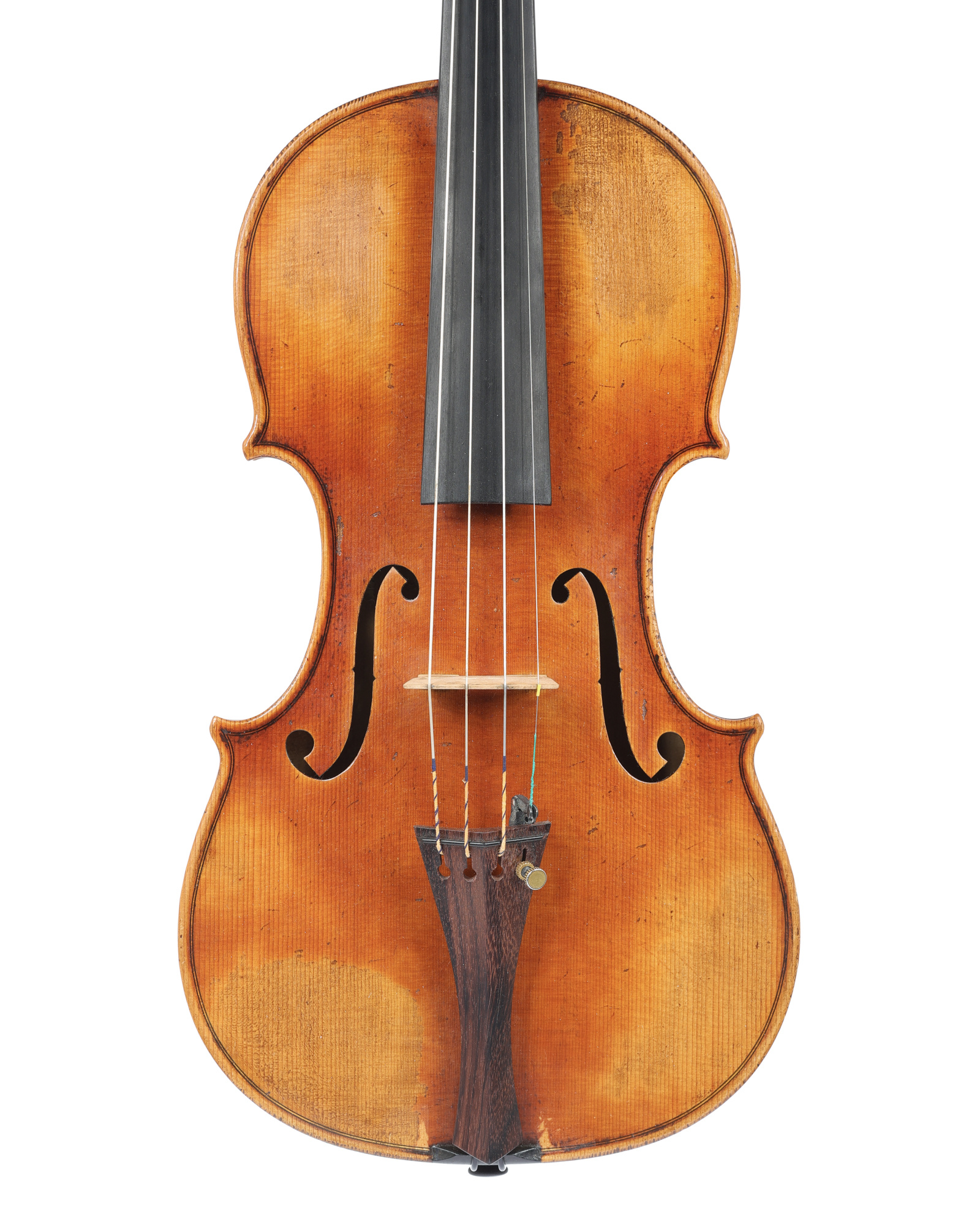 Unlabeled antiqued violin, Fine quality with two-piece back.  Branded 3841 internally