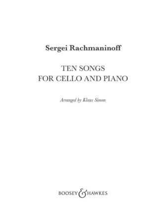 Rachmaninoff (Simon): Ten Songs (cello and piano) B&H