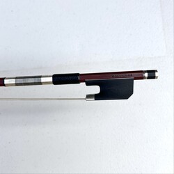 Canadian Zacharie Rodrigue violin bow, with Black Tip plate and black tinsel winding, Montreal, QC, CANADA, 62.1g